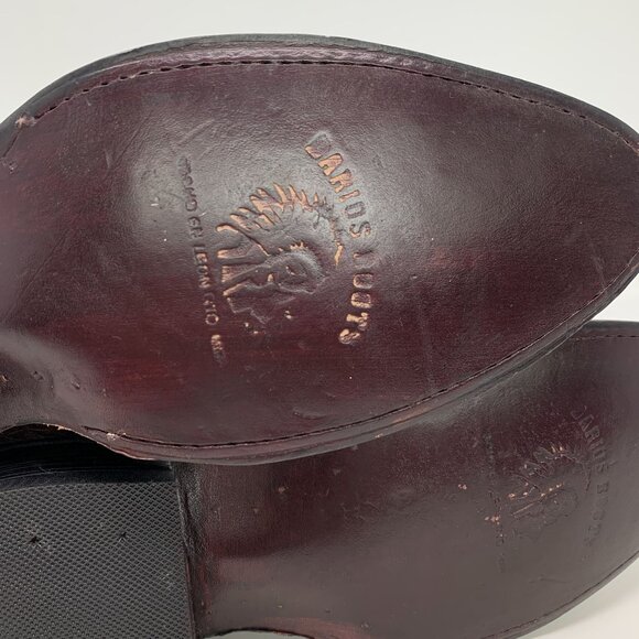 Darios Boots Size 27 Brown Leather Western Cowboy Boots Almond Toe Block Heel - Picture 10 of 10